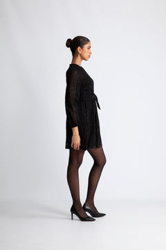 Camden Mini Dress - Black Glitter Dot