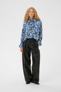 GracieIW Printed Blouse - Blue Painted Dot