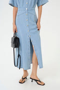 GZsauda Ss Long Dress - Light Blue Washed
