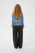 GracieIW Printed Blouse - Blue Painted Dot