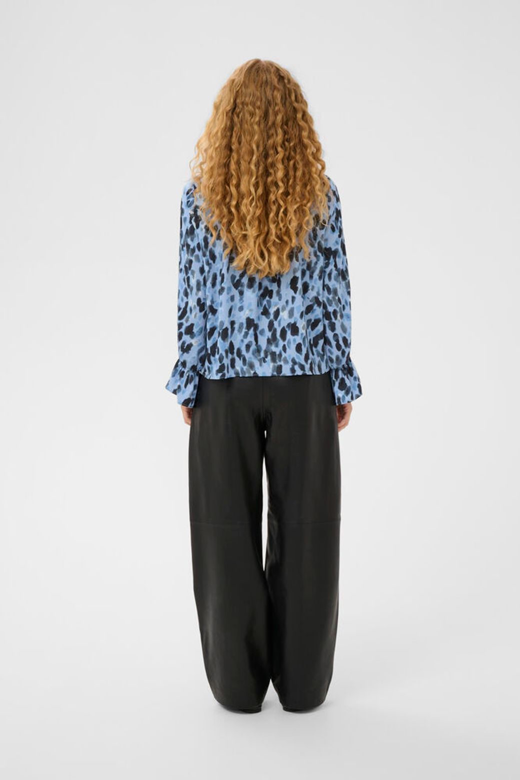 GracieIW Printed Blouse - Blue Painted Dot