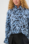 GracieIW Printed Blouse - Blue Painted Dot