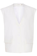 GZizza Linen Waistcoat - Bright White
