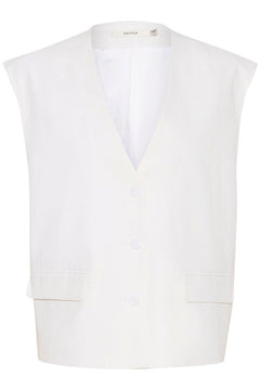 GZizza Linen Waistcoat - Bright White