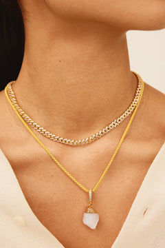 Micro Mexican Chain - Clear Gold