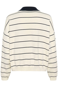 Gztaige Polo Pullover - Egret/Skycaptain Striped
