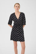 GZdotta P Ss Dress - Black With Egret Dot