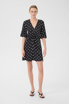 GZdotta P Ss Dress - Black With Egret Dot