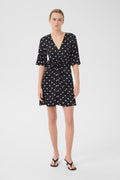 GZdotta P Ss Dress - Black With Egret Dot