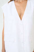 GZizza Linen Waistcoat - Bright White