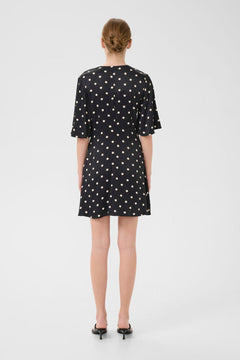 GZdotta P Ss Dress - Black With Egret Dot