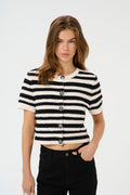 GZsailie Cardigan - Black/White Striped