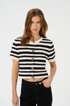 GZsailie Cardigan - Black/White Striped