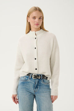 Gzalpha Shimmer Cardigan - Ivory With Lurex