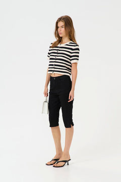 GZsailie Cardigan - Black/White Striped