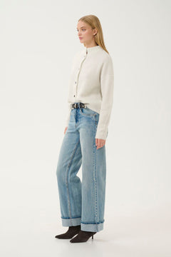 Gzalpha Shimmer Cardigan - Ivory With Lurex