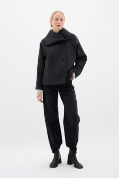 PerryIW Short Coat R - Dark Grey Melange