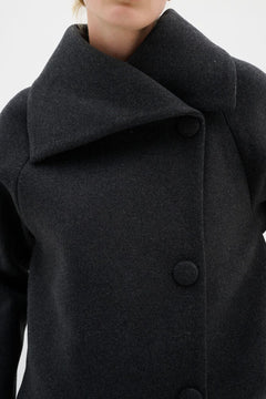 PerryIW Short Coat R - Dark Grey Melange