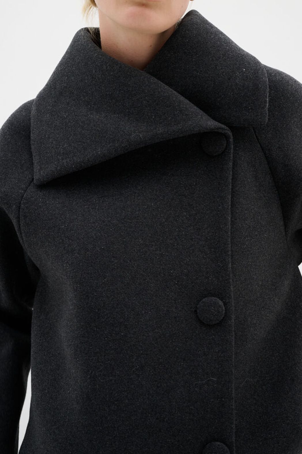 PerryIW Short Coat R - Dark Grey Melange