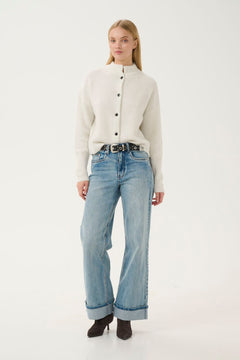 Gzalpha Shimmer Cardigan - Ivory With Lurex