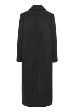 YunahIW Long Coat - Dark Grey Melange