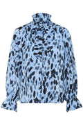 GracieIW Printed Blouse - Blue Painted Dot