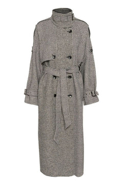 GZavic Long Coat - Black/White Houndstooth