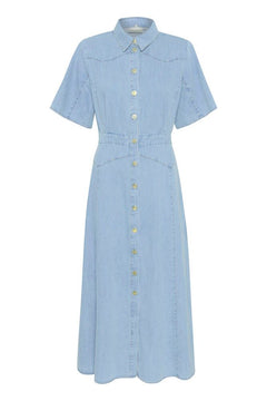 GZsauda SS Long Dress - Light Blue Washed