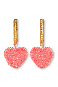 Jelly Heart Earrings - Gold
