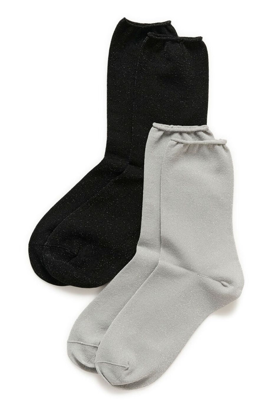 CozyIW Glitter Socks - Multi Black/Silver