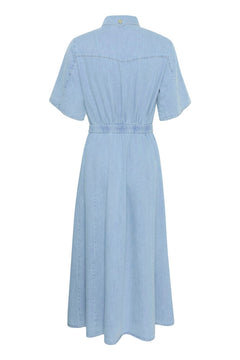 GZsauda SS Long Dress - Light Blue Washed