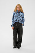 GracieIW Printed Blouse - Blue Painted Dot