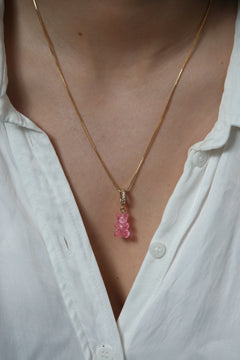 Nostalgia Bear Pave Connector - Bubblegum Gold