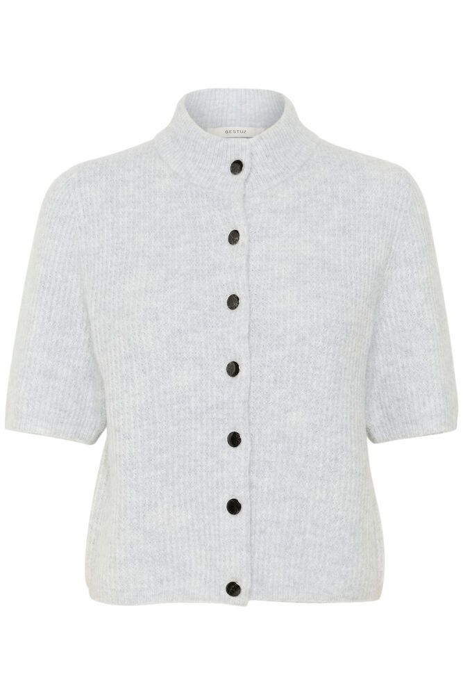 Gestuz - Gensere - AlphaGZ Ss Short Cardigan - Grey Dawn Melange - Villoid