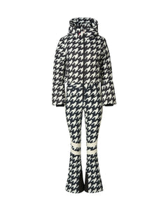 Polar Flare Ski Suit - B&W Houndstooth