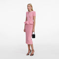Peplum Knit Midi Dress - Pink