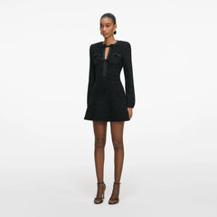 Sequin Knit Mini Dress - Black