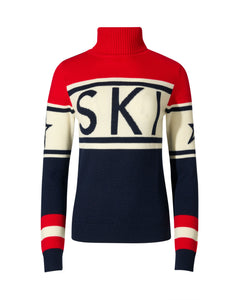 Schild Sweater - Red & Navy