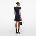 Textured Boucle Mini Dress - Navy
