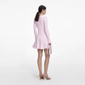 Pearl Trim Knit Mini Dress - Pink