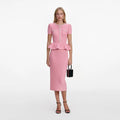 Peplum Knit Midi Dress - Pink