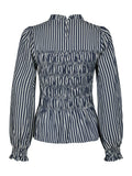 Possa Big Stripe Blouse - Navy
