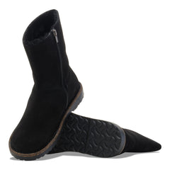 Uppsala Zip Shearling Suede Leather Narrow - Black