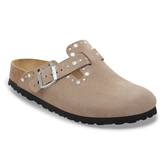 Boston Rivet Suede Leather Narrow - Taupe