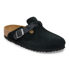Boston Braided Suede Leather Narrow - Black
