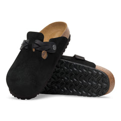Boston Braided Suede Leather Narrow - Black