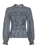 Possa Big Stripe Blouse - Navy