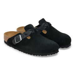 Boston Braided Suede Leather Narrow - Black