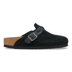 Boston Braided Suede Leather Narrow - Black