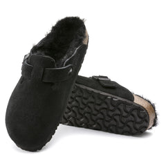 Boston Shearling Suede Leather Narrow - Black